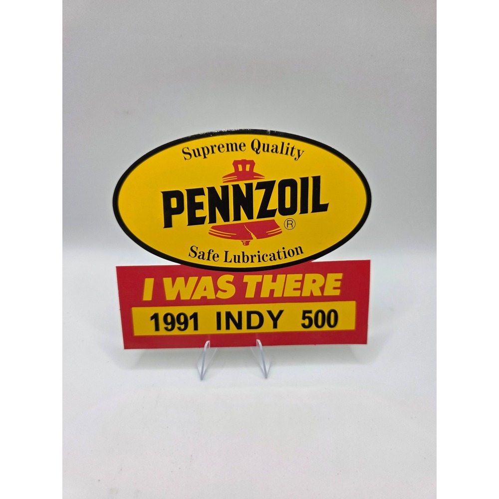 Vintage Pennzoil 1991 Indy 500 I Was There Decal Sticker Racing Memorabilia